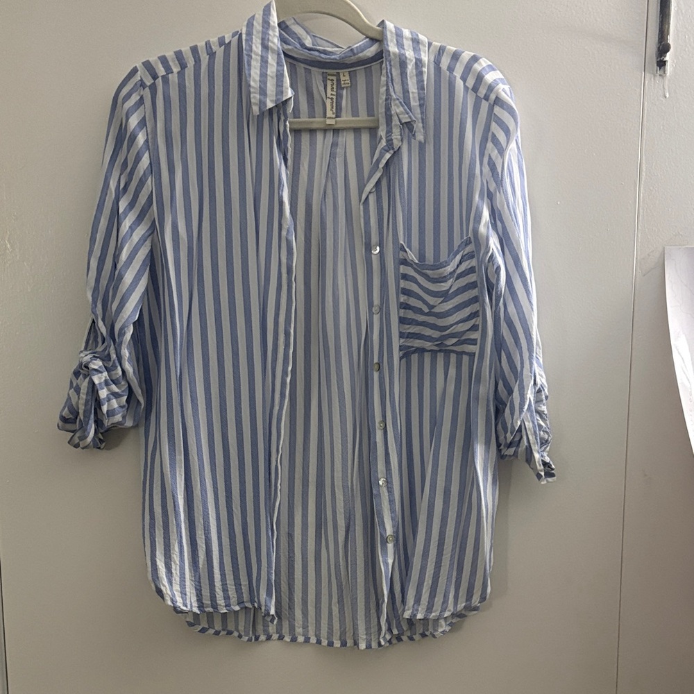 Grand & Greene Blue and White Striped Shirt